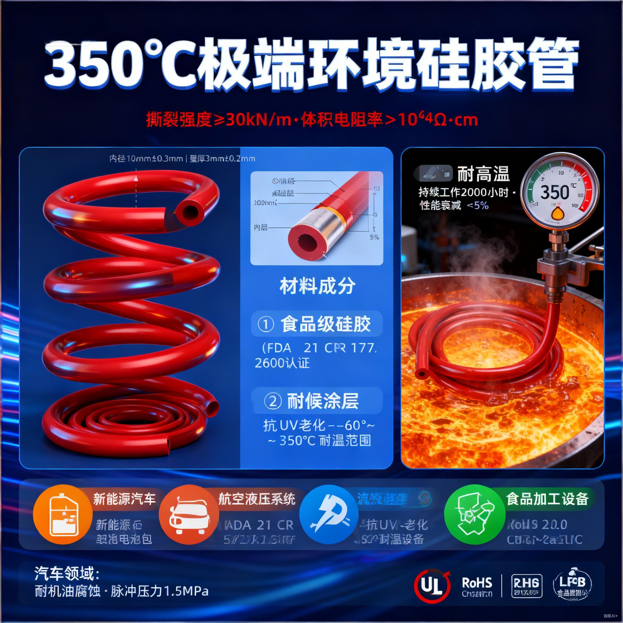 350°高溫矽膠管